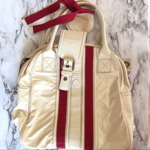 Marc Jacobs cream leather handbag with red bow